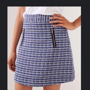 Loft tweed zip skirt